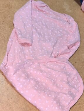 ❤️‍🔥10/$10❤️‍🔥 Baby Garanimals Pink Heart Long Sleeve Nightgown Size NB-6M
